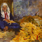 Contadina con le pannocchie